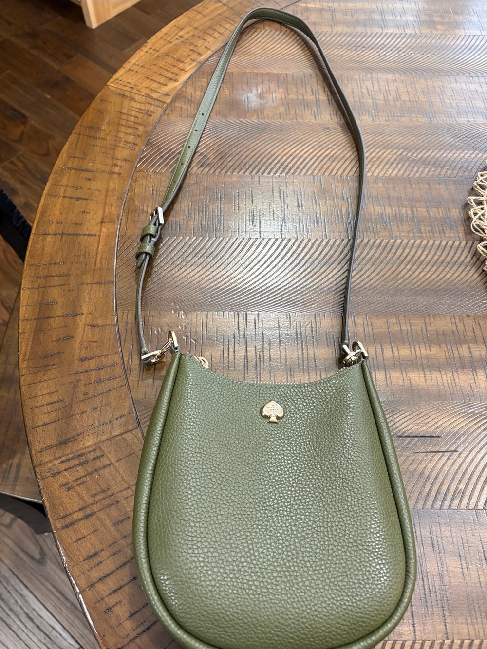 kate spade Olive Green Pebbled Leather Hobo Crossbody